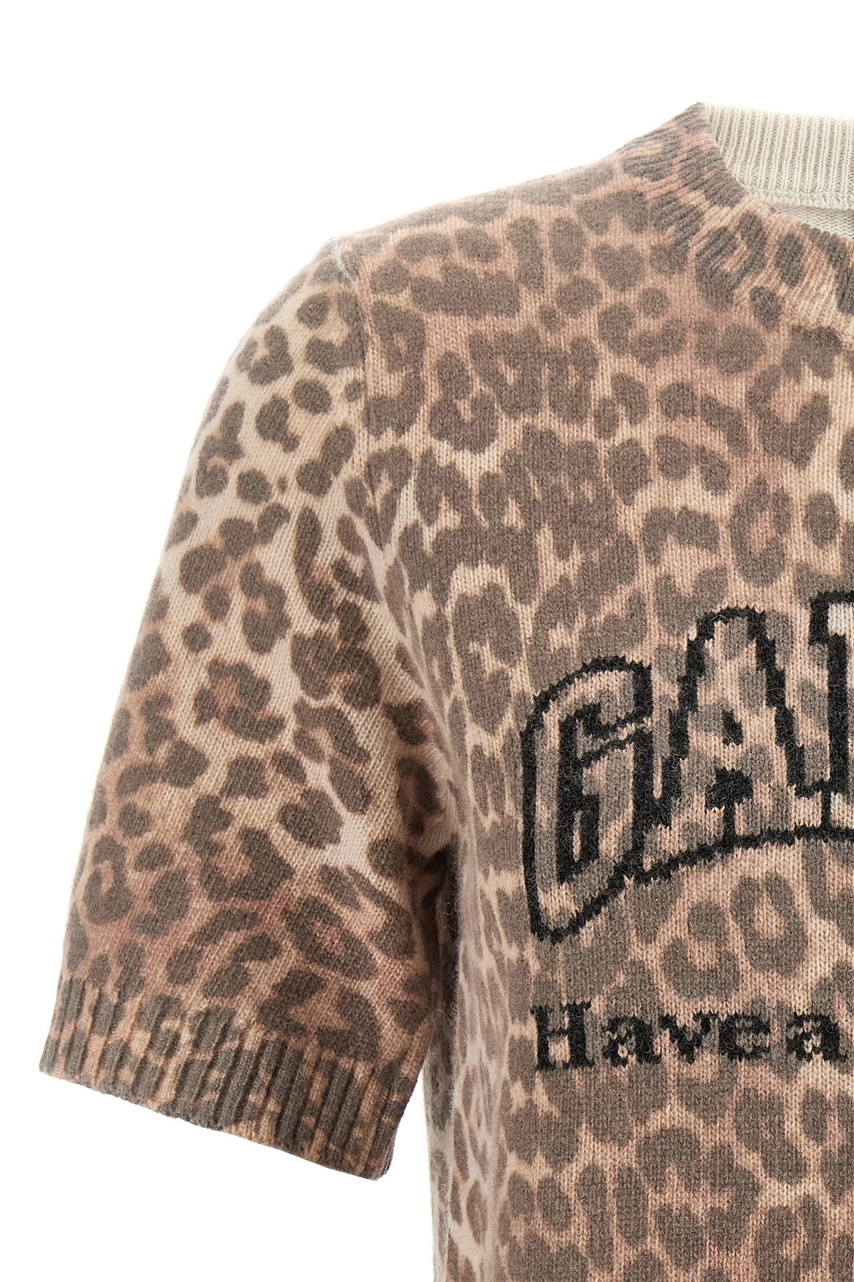 'Leopard Wool Mix' T-shirt - 4