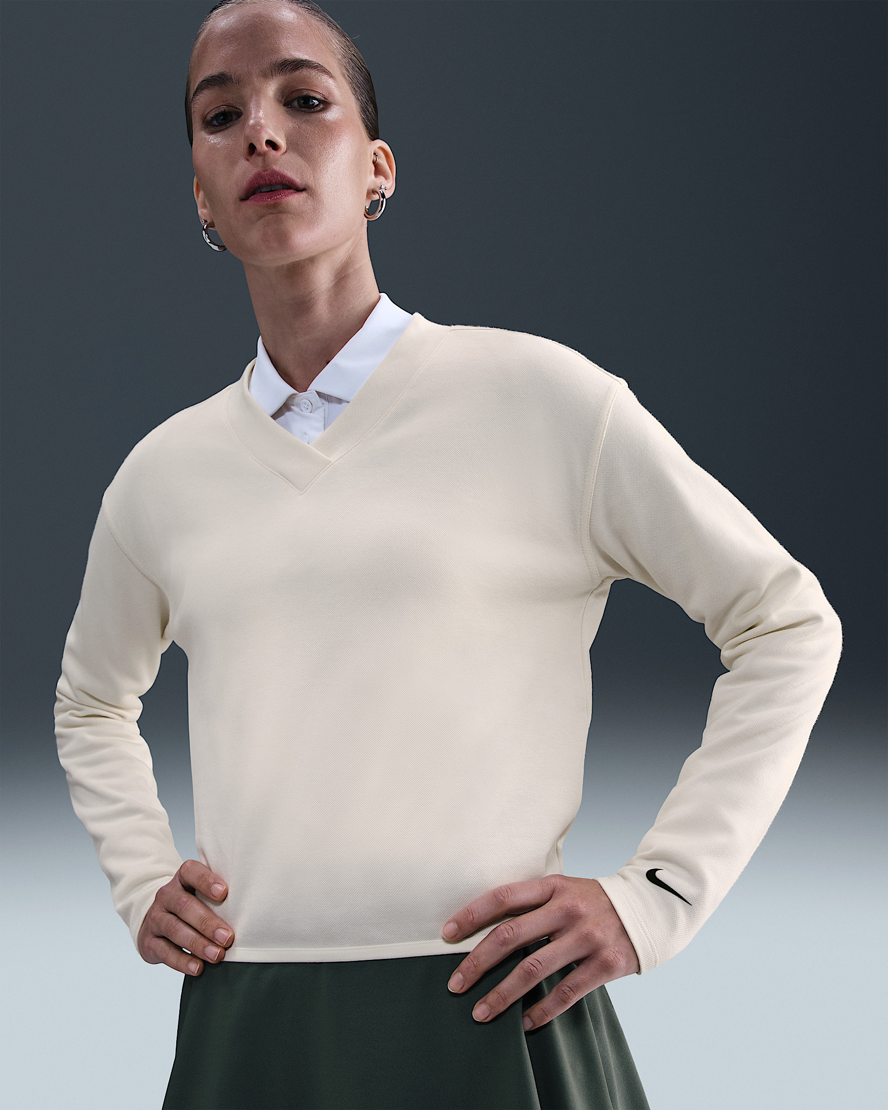 Nike Women's V-Neck Long-Sleeve Golf Top - 1