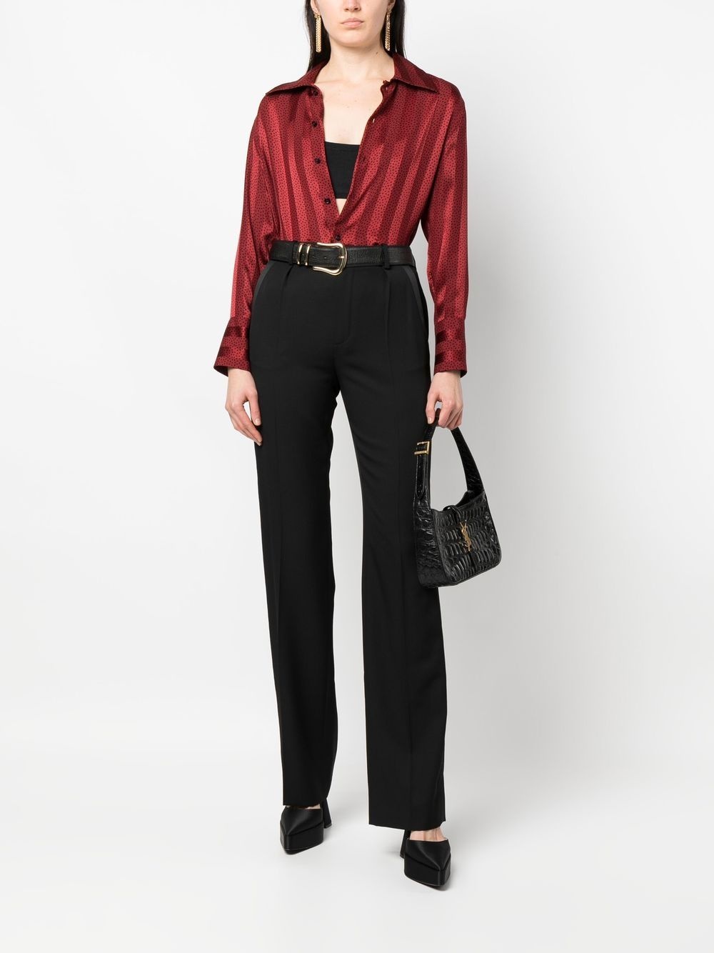 high-waisted straight-leg trousers - 2