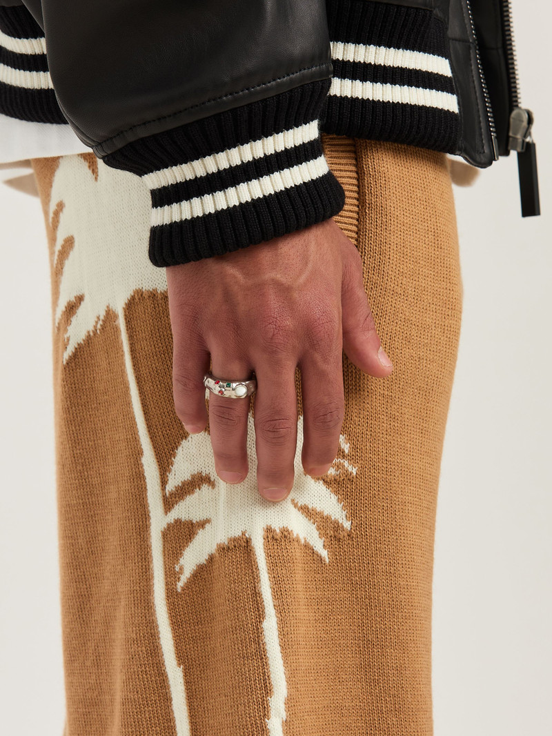 Palm Angels Curved logo leather Bomber outlook