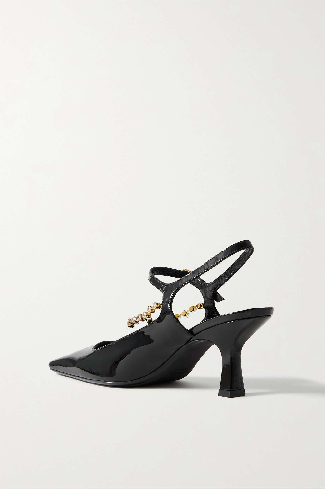 Sidney crystal-embellished patent-leather slingback pumps - 3