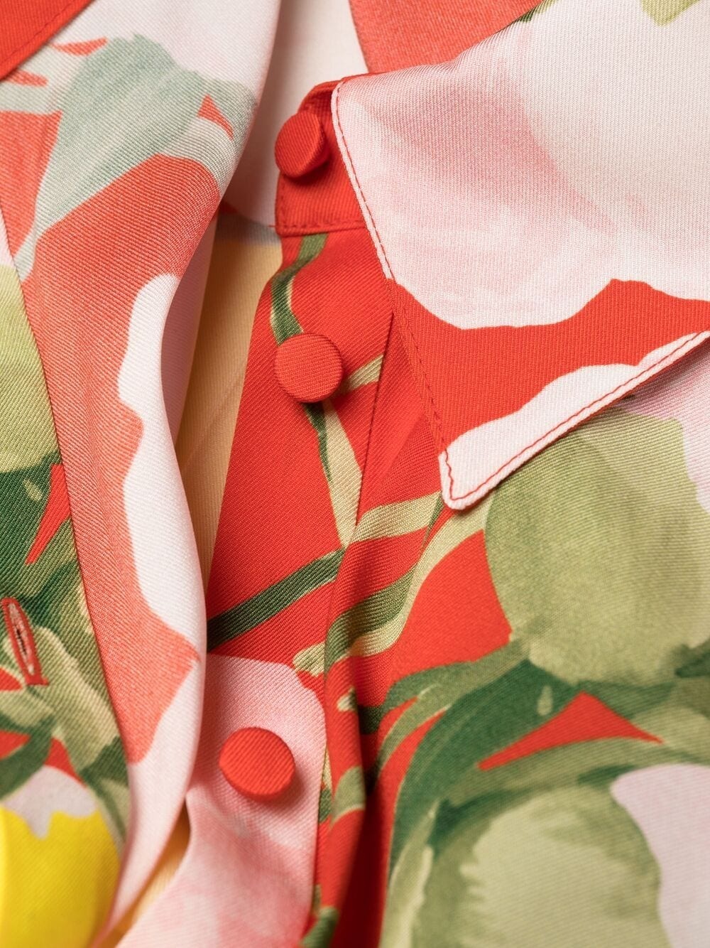 pleated floral-print midi dress - 8