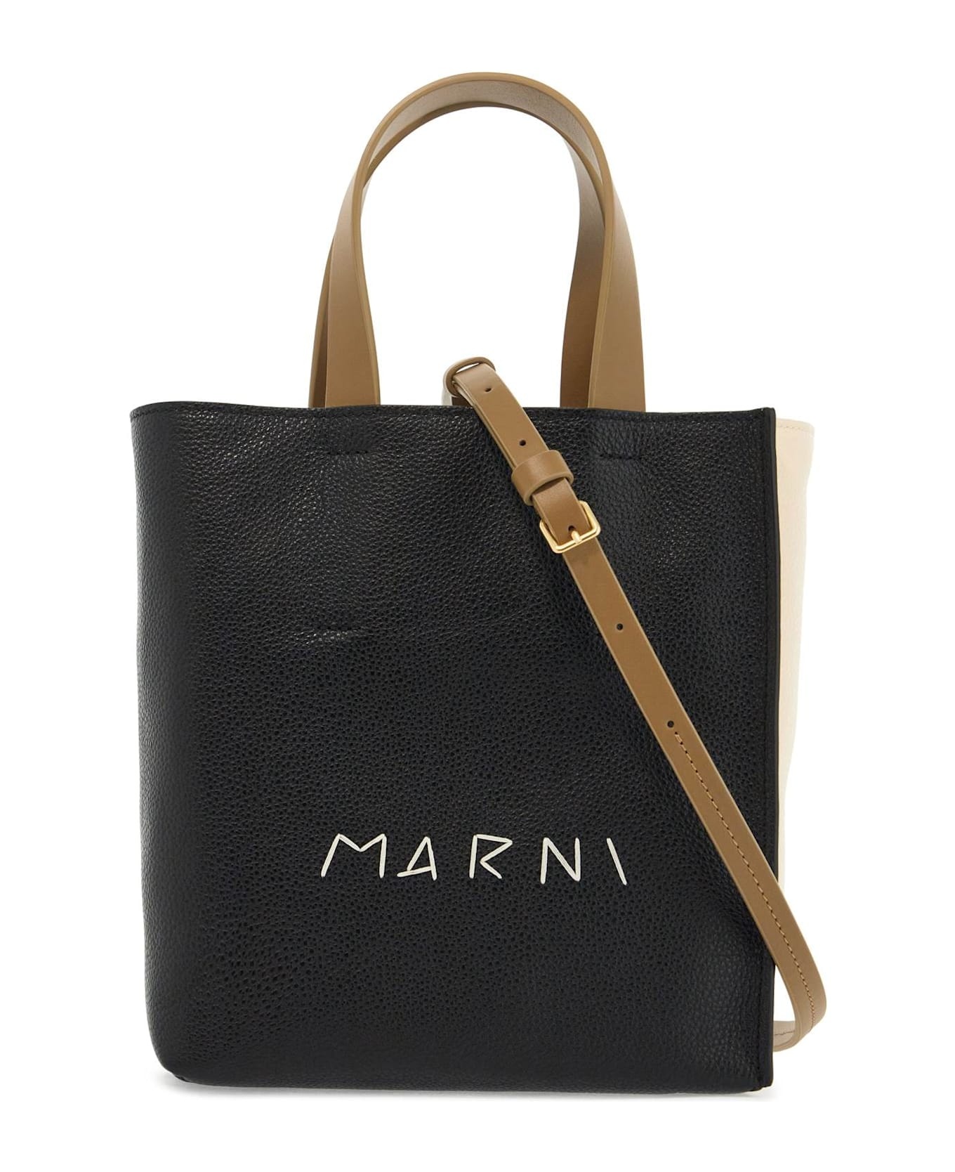 Two-tone Leather Mini Museo Handbag - 1