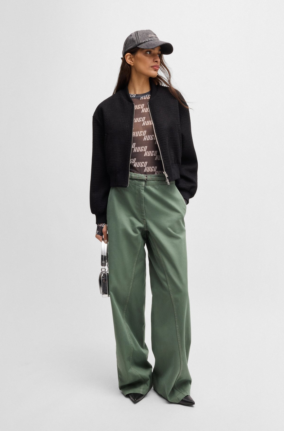 REGULAR-FIT WIDE-LEG TROUSERS IN COTTON TWILL - 3