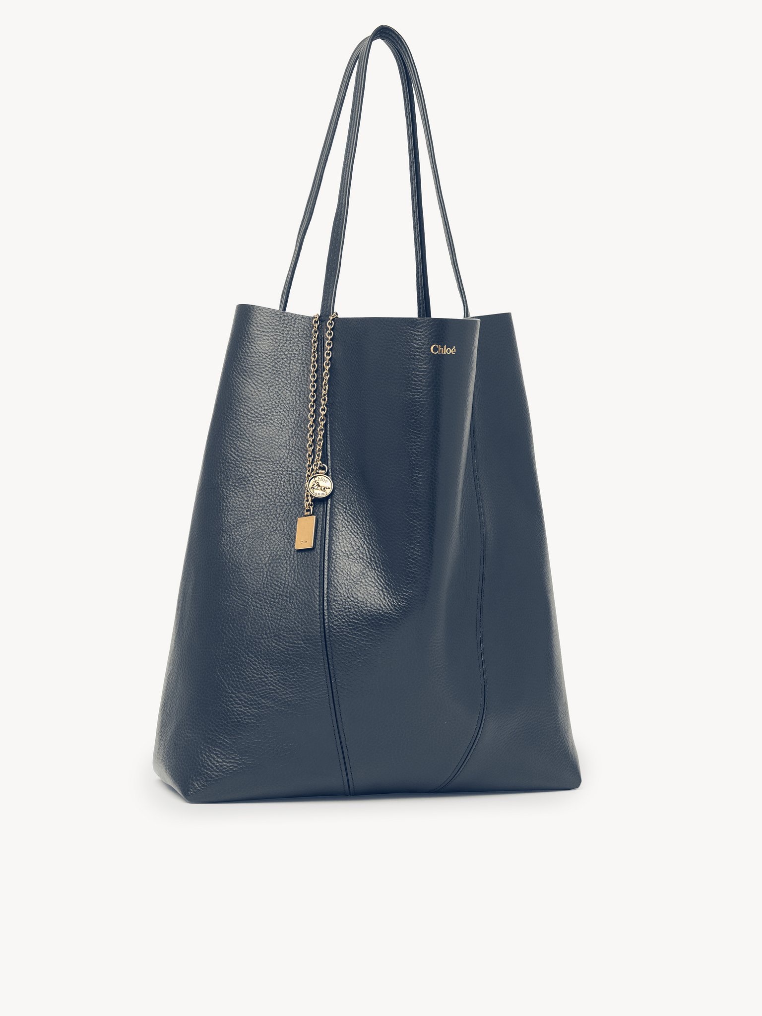 LARGE CHLOÉ SPIN TOTE BAG IN GRAINED LEATHER - 4