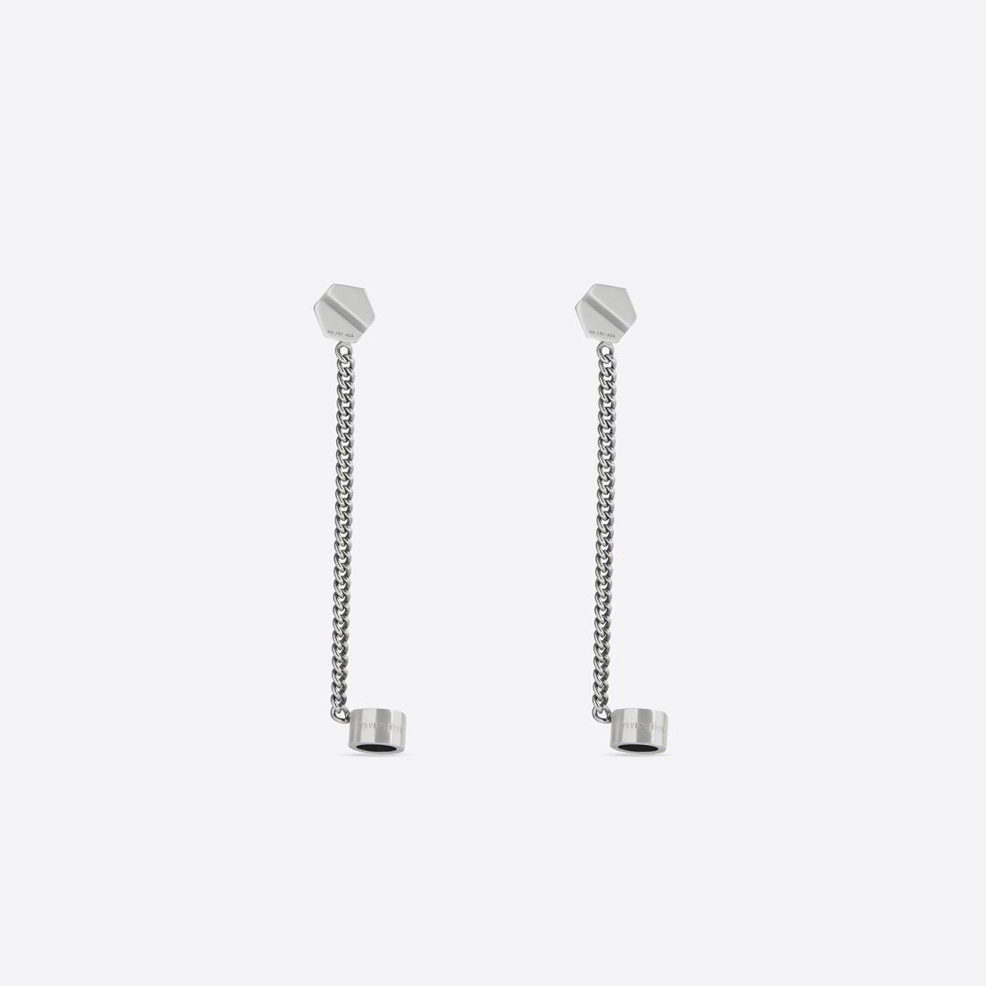 Women's Screw Earrings in Silver - 1