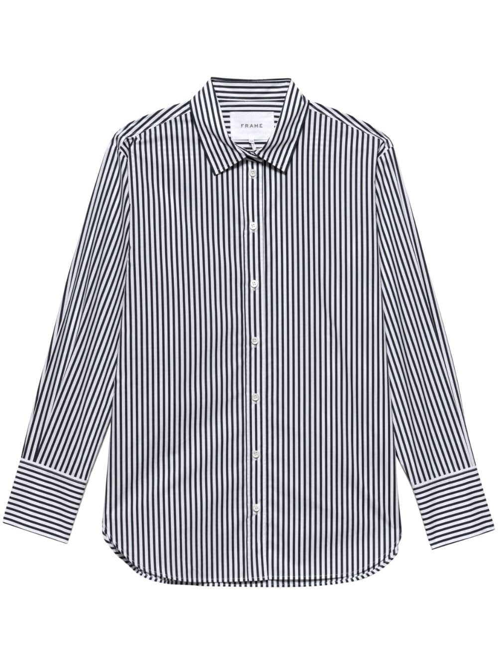 stripe-print organic-cotton shirt - 1