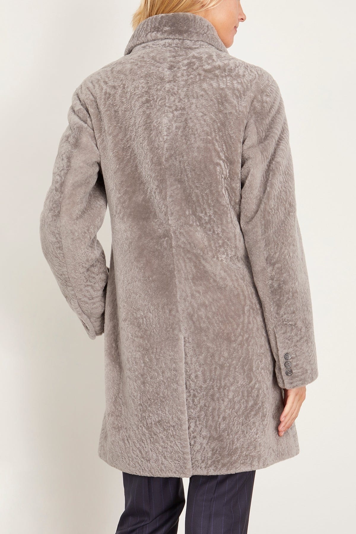 Beatris Shearling Coat in Grey - 4
