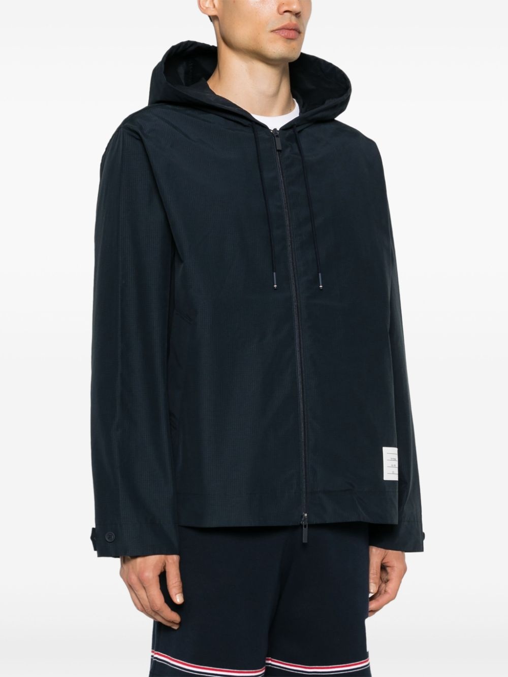 zip-up ripstop hooded jacket - 3