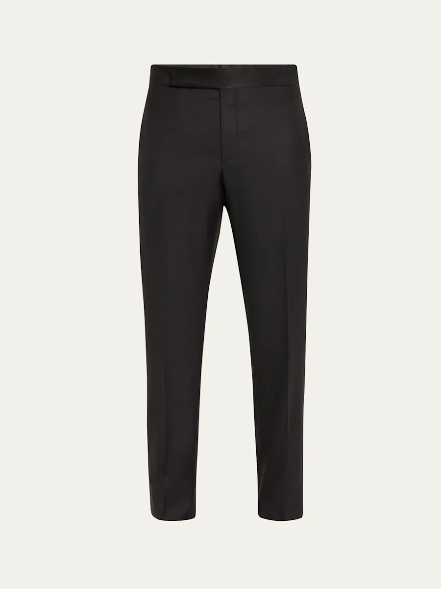 Men's Solid Formal Tuxedo Pants - 1