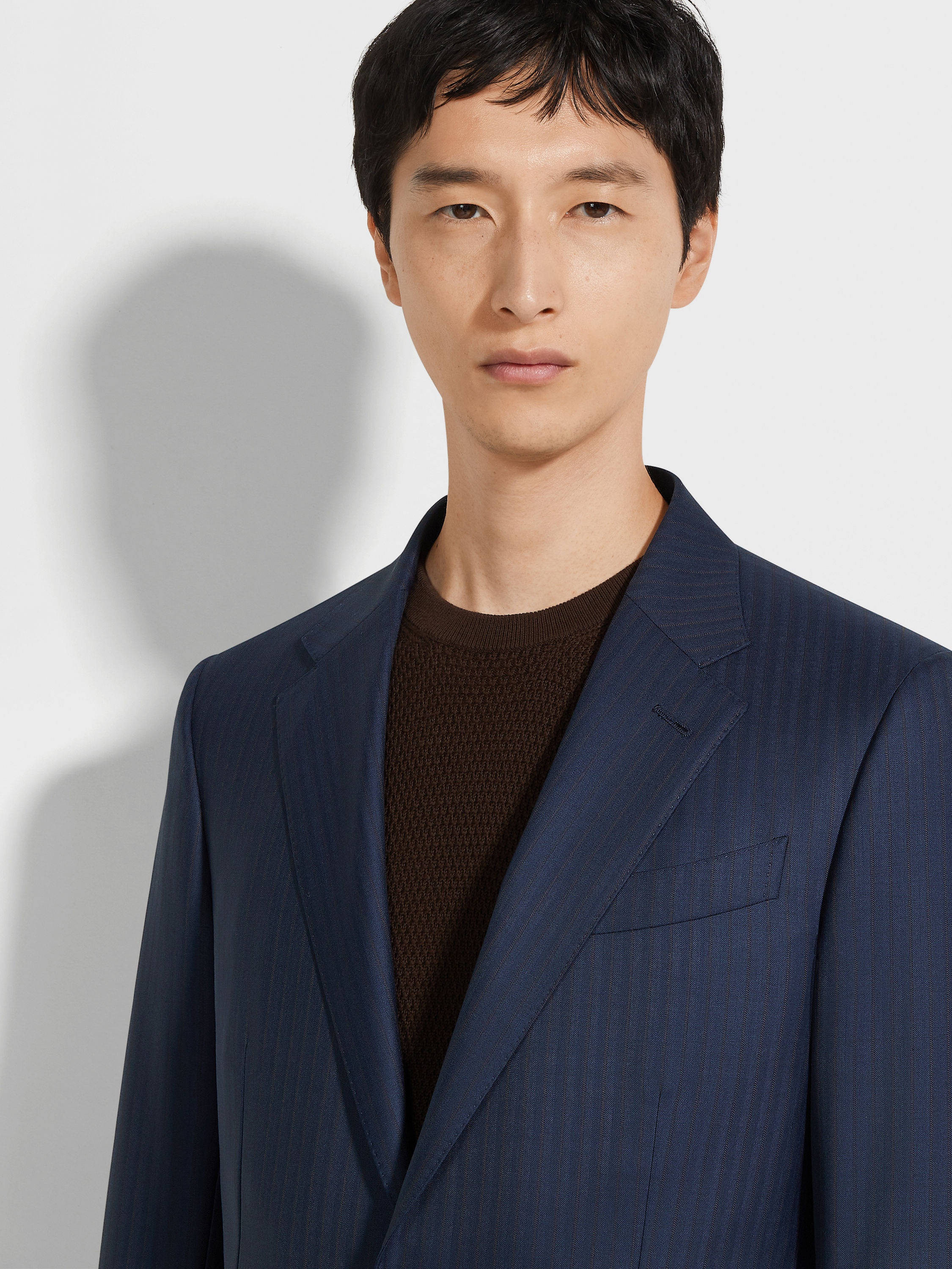 DARK BLUE AND BROWN 15MILMIL15 WOOL SUIT - 3