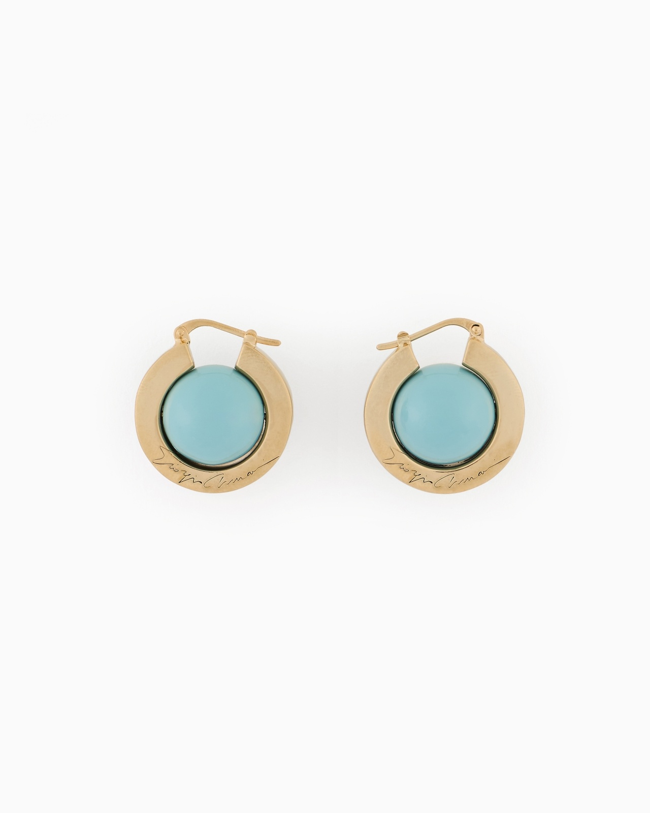 METAL EARRINGS WITH RESIN SPHERES - 1