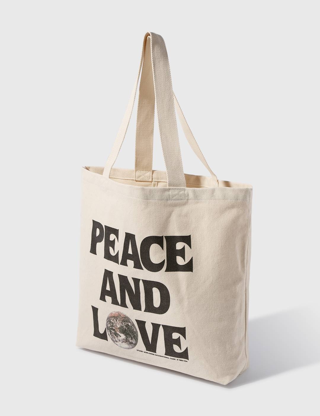 Peace And Love Canvas Tote Bag - 1