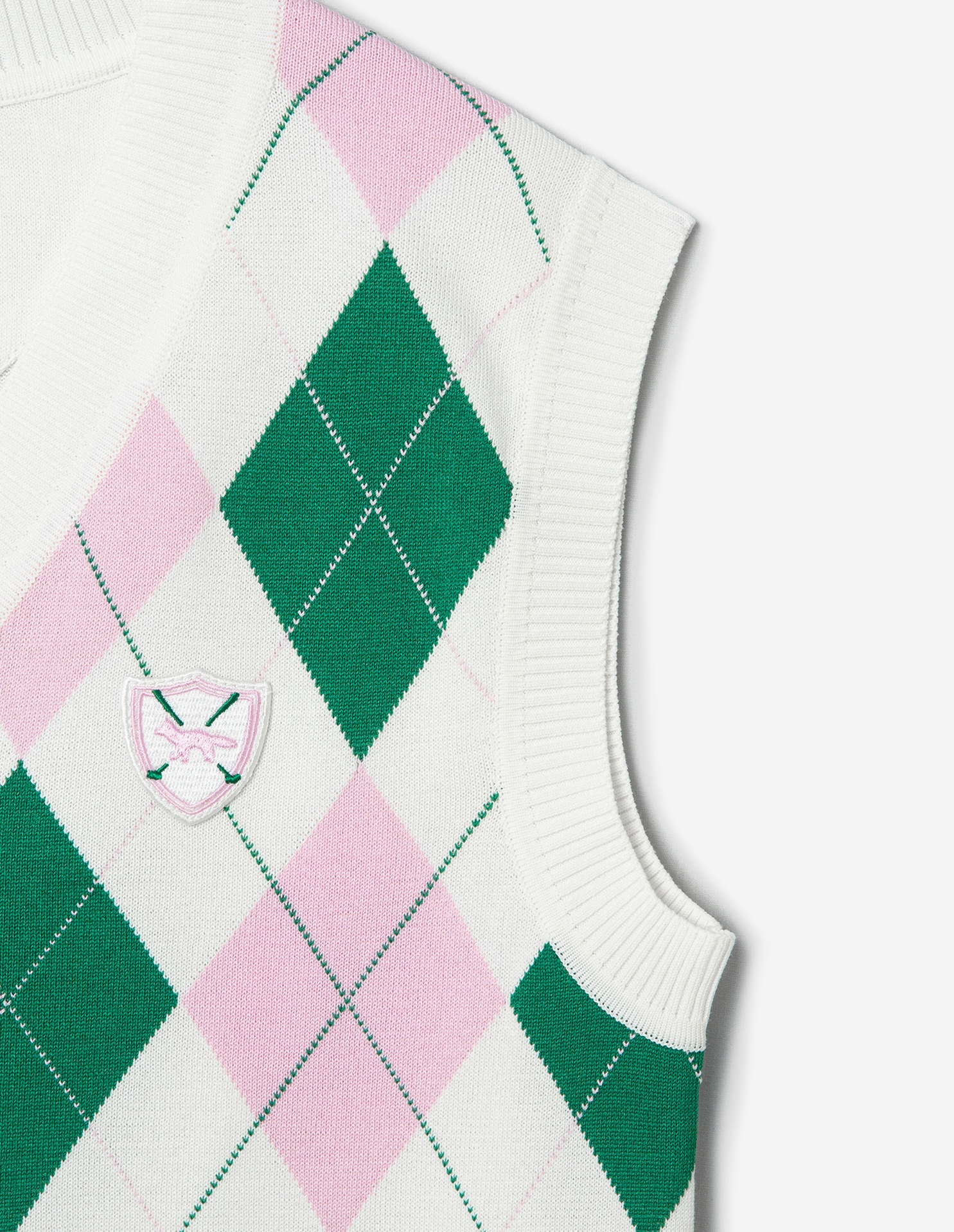 Women Crest Logo Argyle Jumper - 8