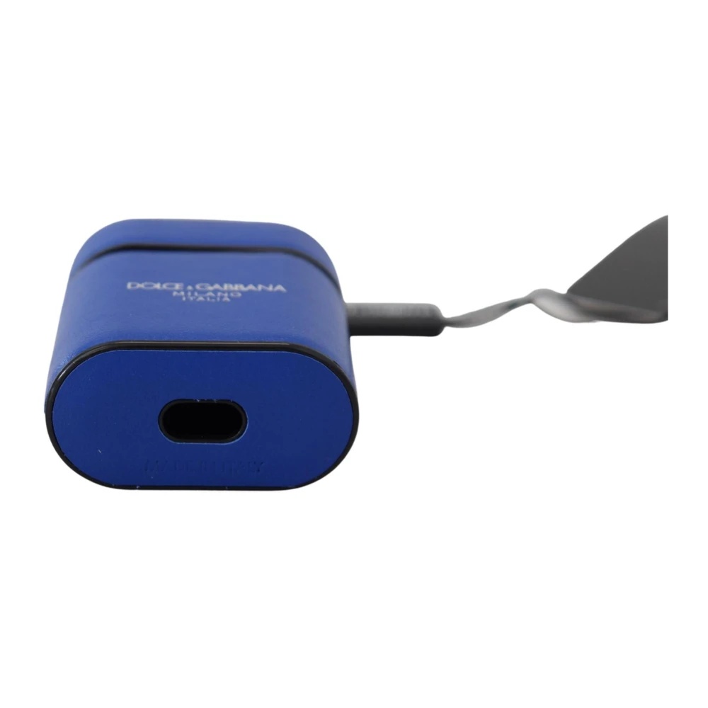 FASHIONABLE BLUE LEATHER AIRPODS CASE - 4