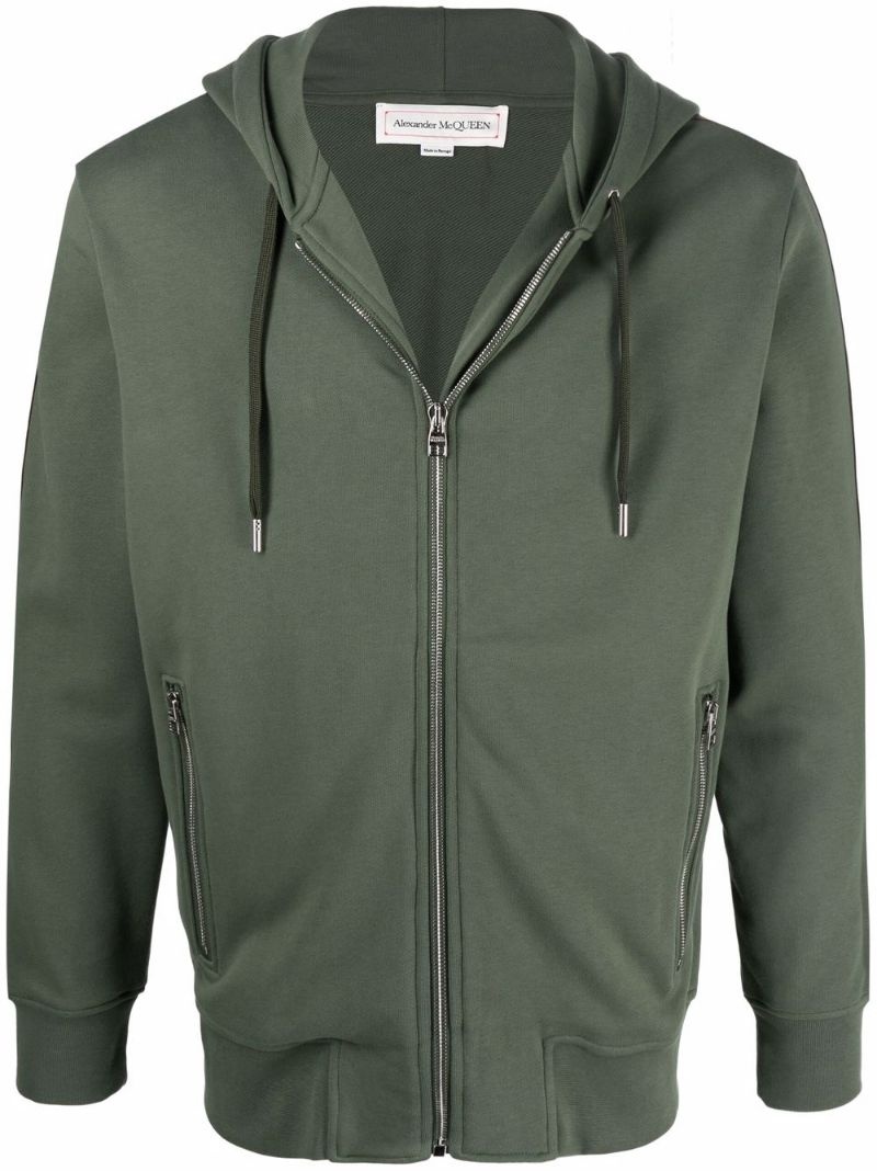 Alexander McQueen logo-print zip-up hoodie | REVERSIBLE