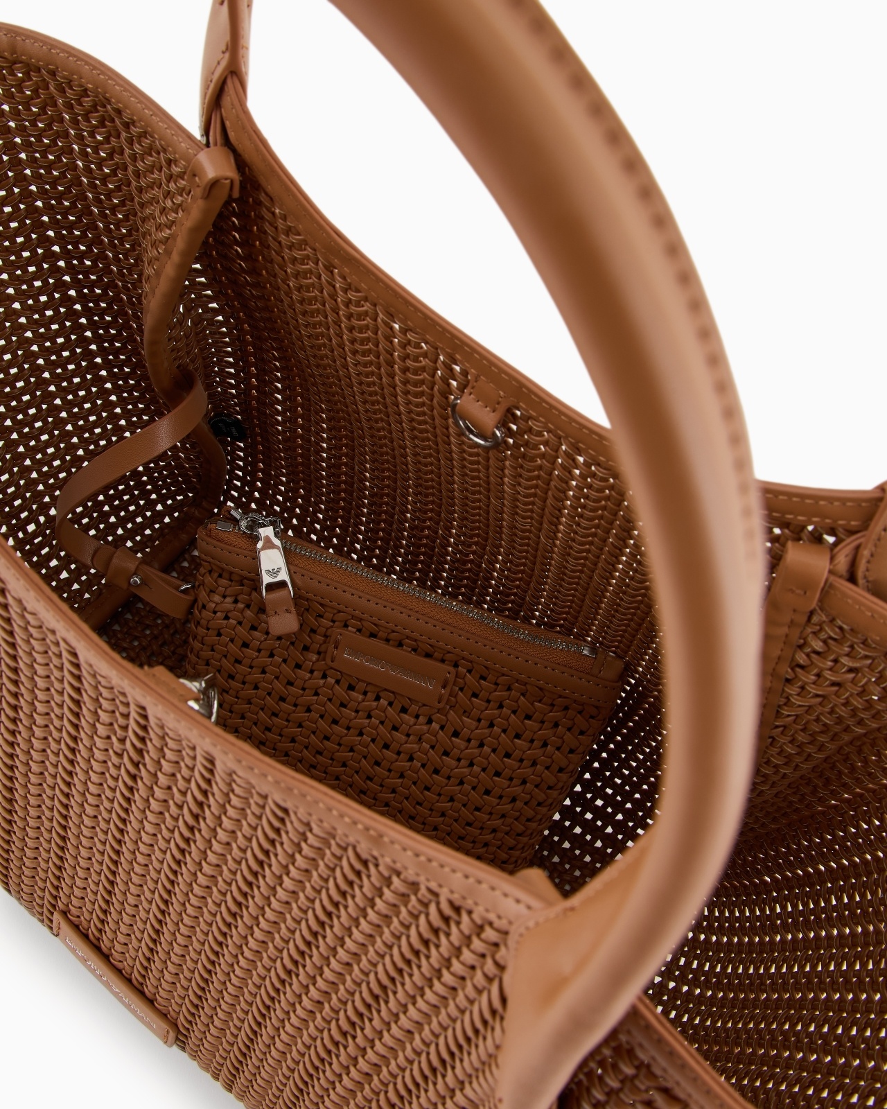 INTERWOVEN SHOPPER BAG WITH LOGO CHARM - 4