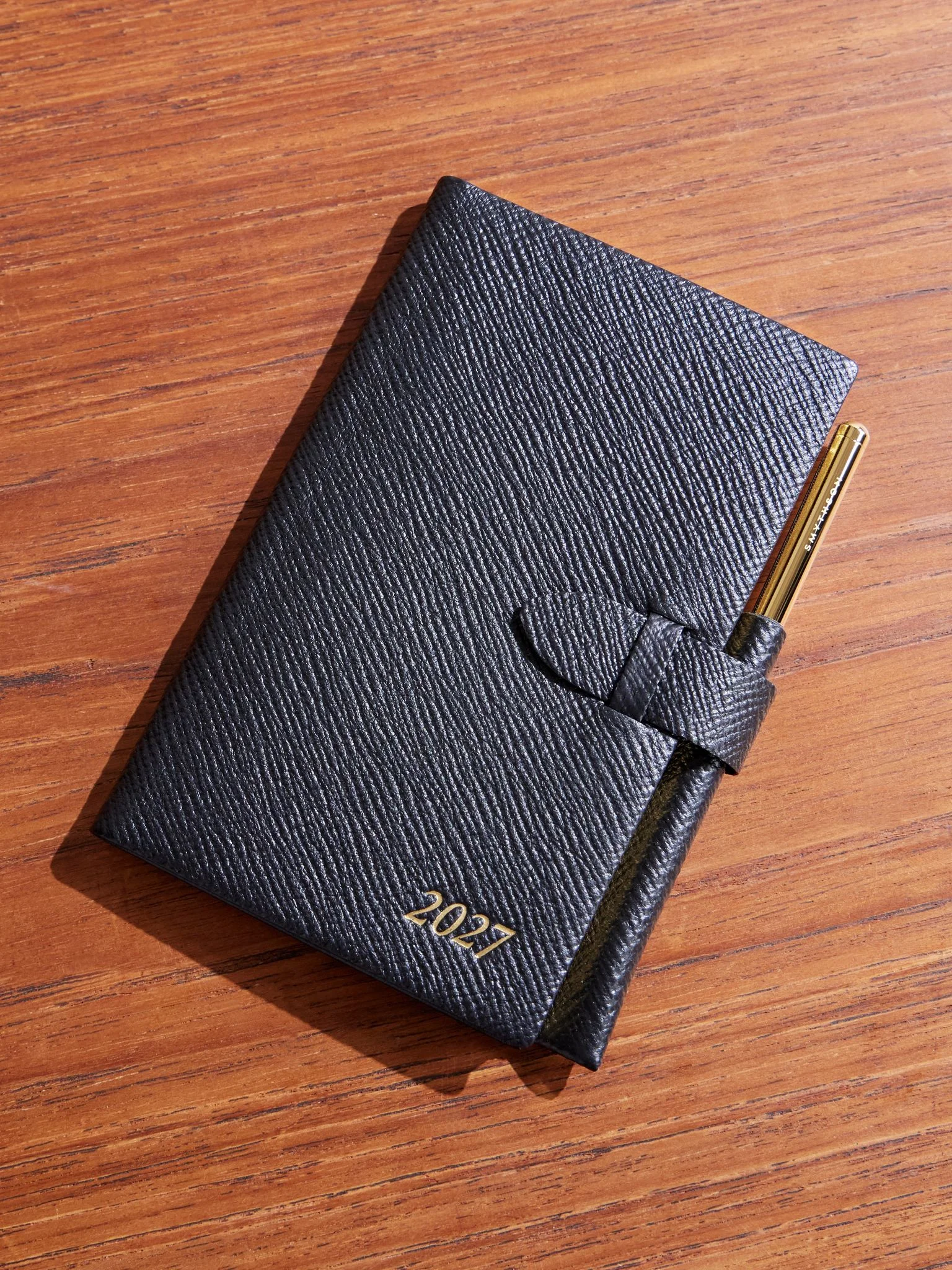 Cross-Grain Leather Notebook Navy - 1