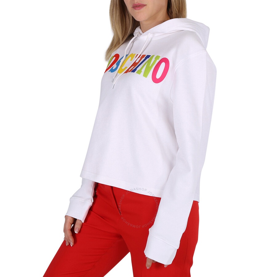 Moschino Ladies Fantasy Print White Logo Cotton Cotton Sweatshirt - 5