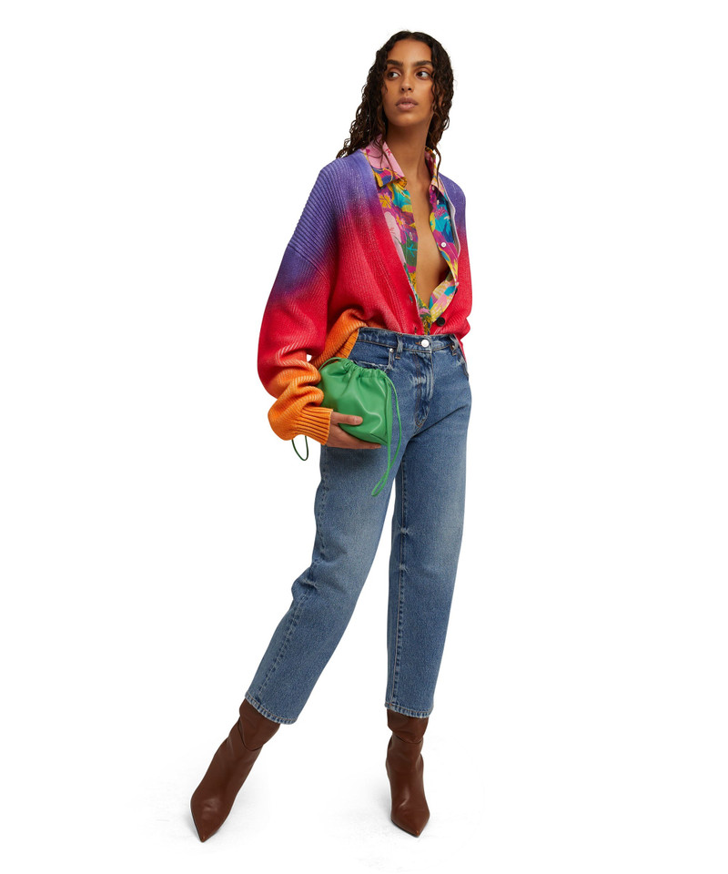 Solid color jeans with straight legs 5