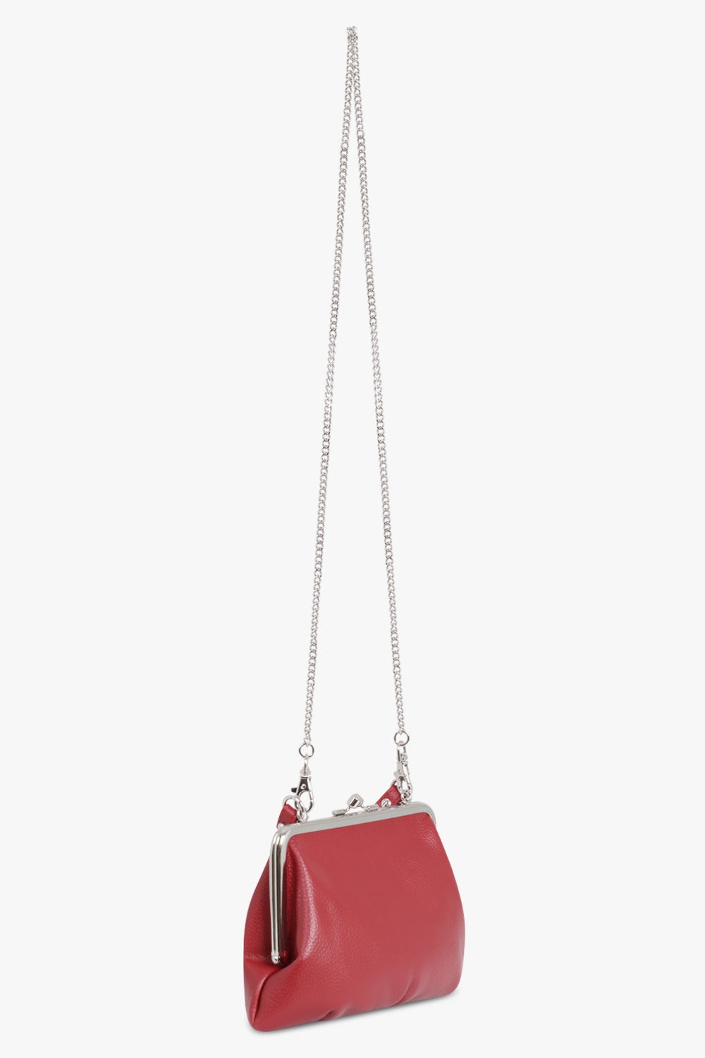 GRANNY GRAINED FRAME PURSE | DARK RED - 2