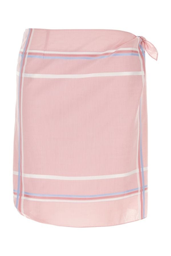 スカート PRADA Women Skirts P151KRSOOO15GD F0028 Pink Pink Checked cotton skirt | PRADA