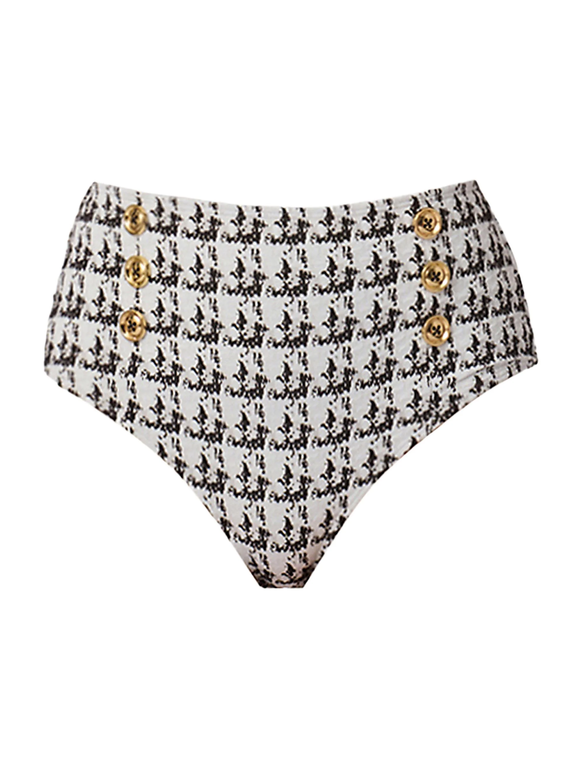 Women's Houndstooth Bikini Bottom - Jet - 1