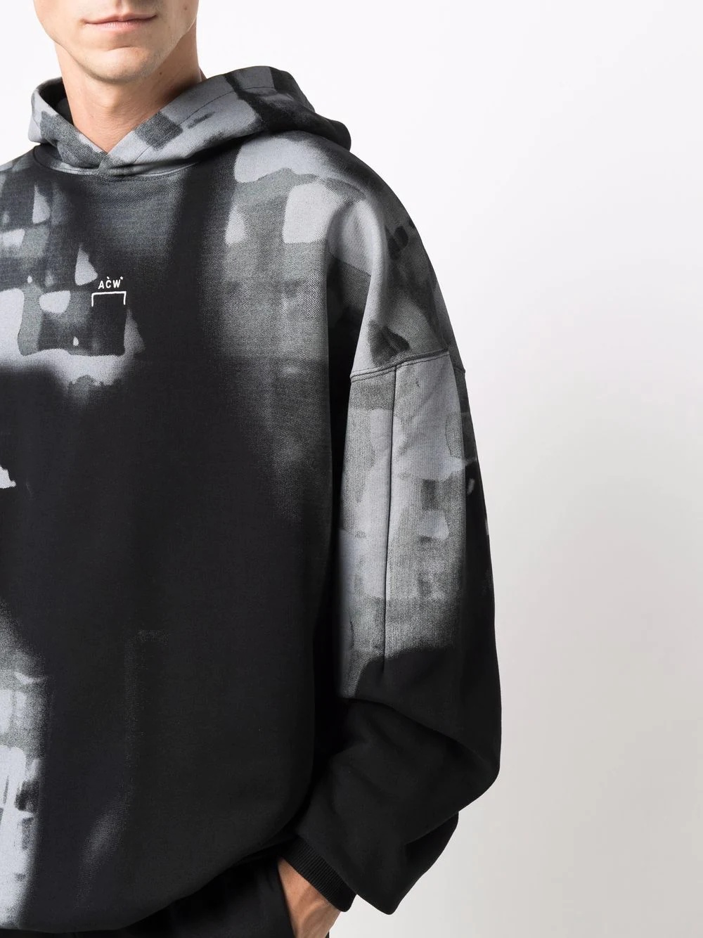 faded check-print hoodie - 5