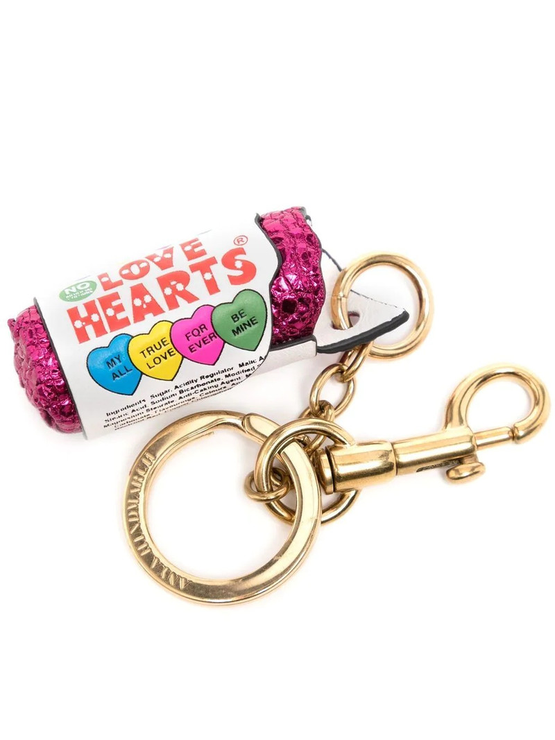 Anya Hindmarch love-hearts leather keyring outlook