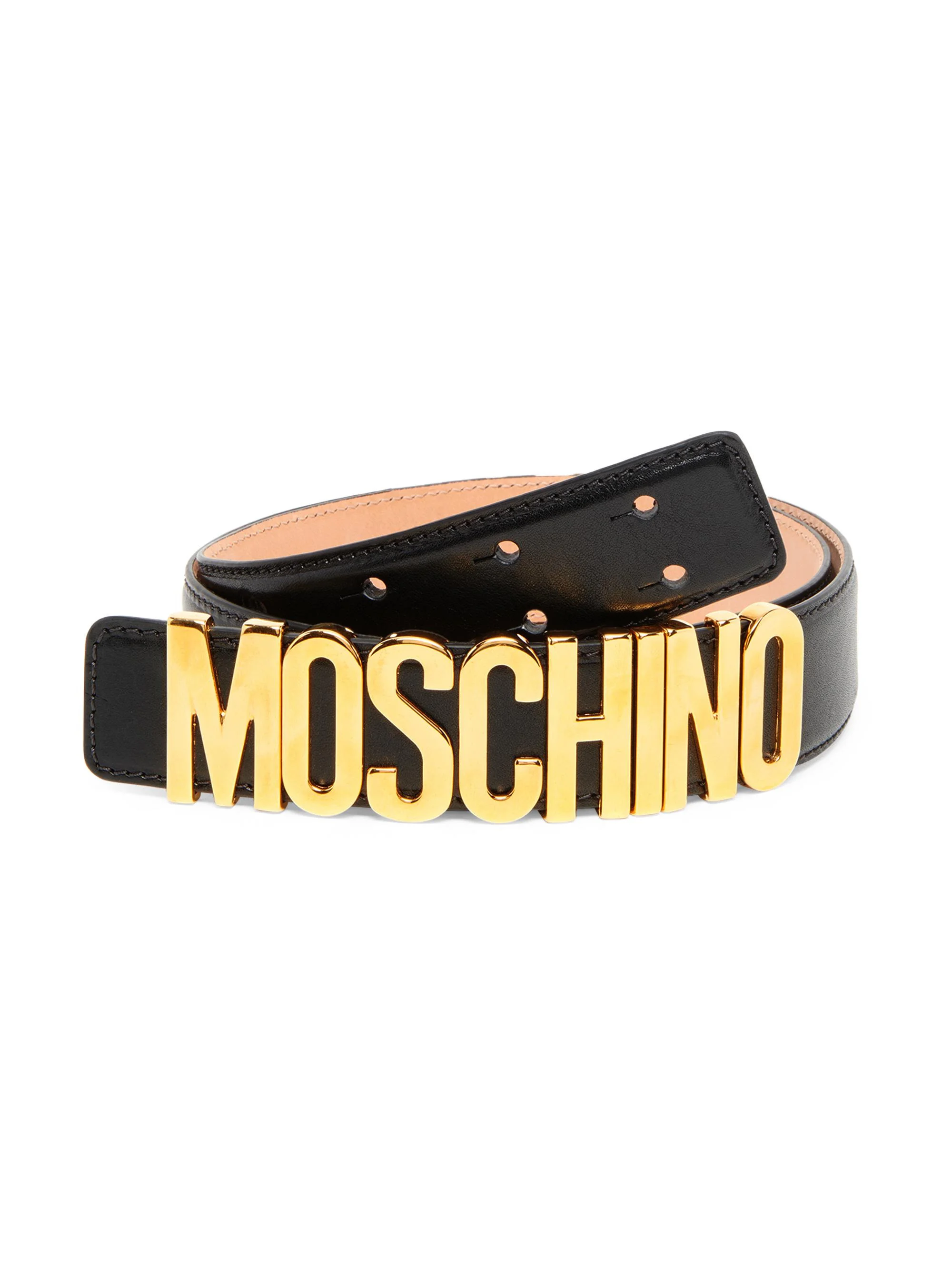 Men's Logo Hardware Leather Belt - Black - 1