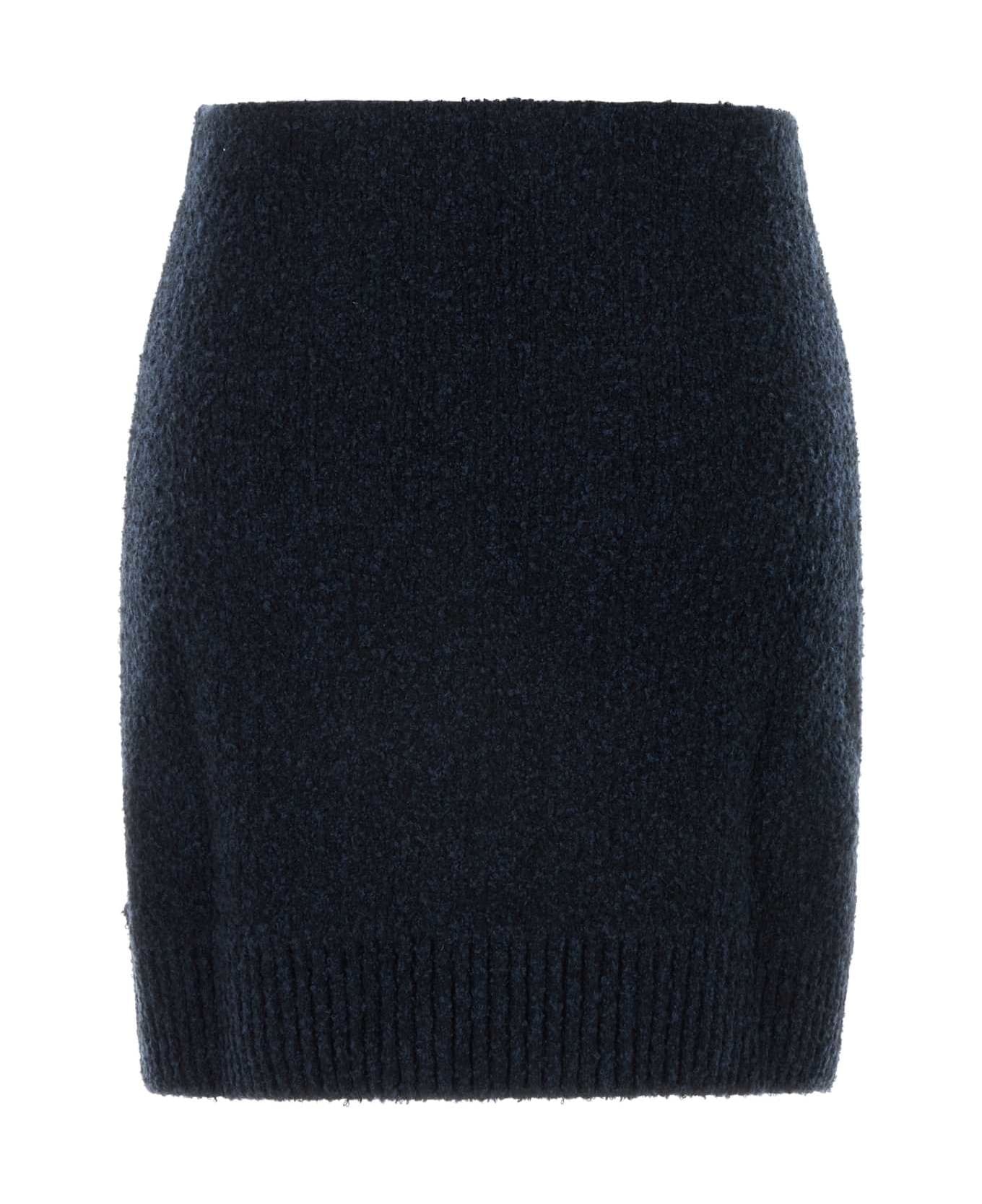 Midnight Blue Bouclã© Mini Skirt - 2