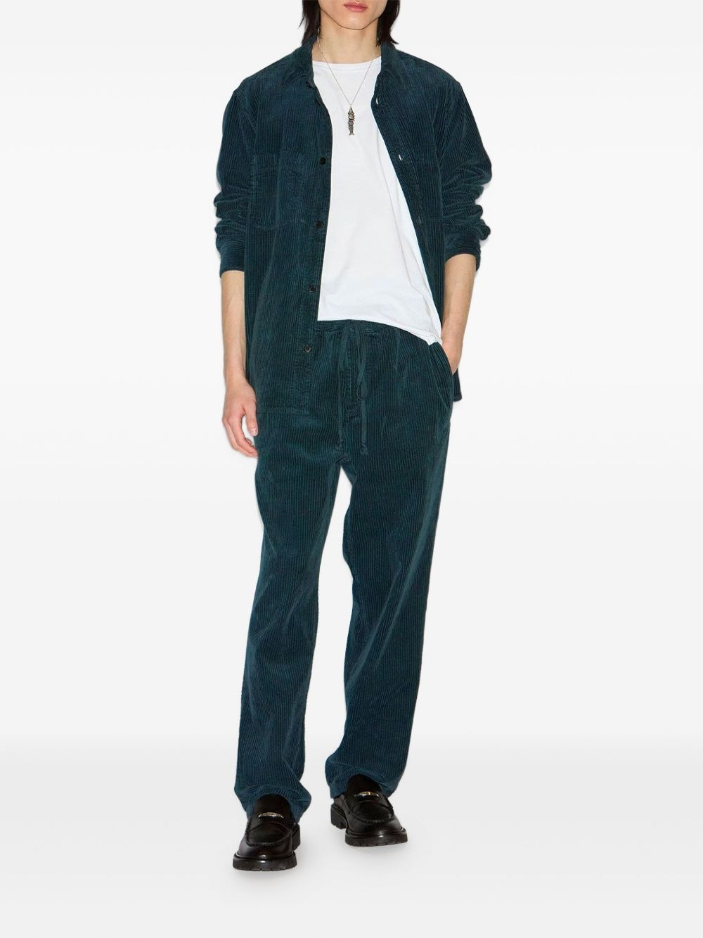 drawstring corduroy trousers - 2