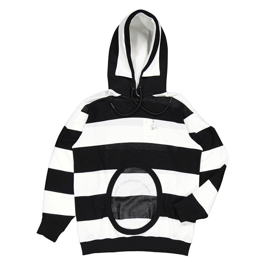 Burberry Cut-out Detail Striped Cotton Hoodie - 4