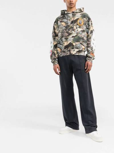 Heron Preston camouflage-print logo-patch hoodie outlook