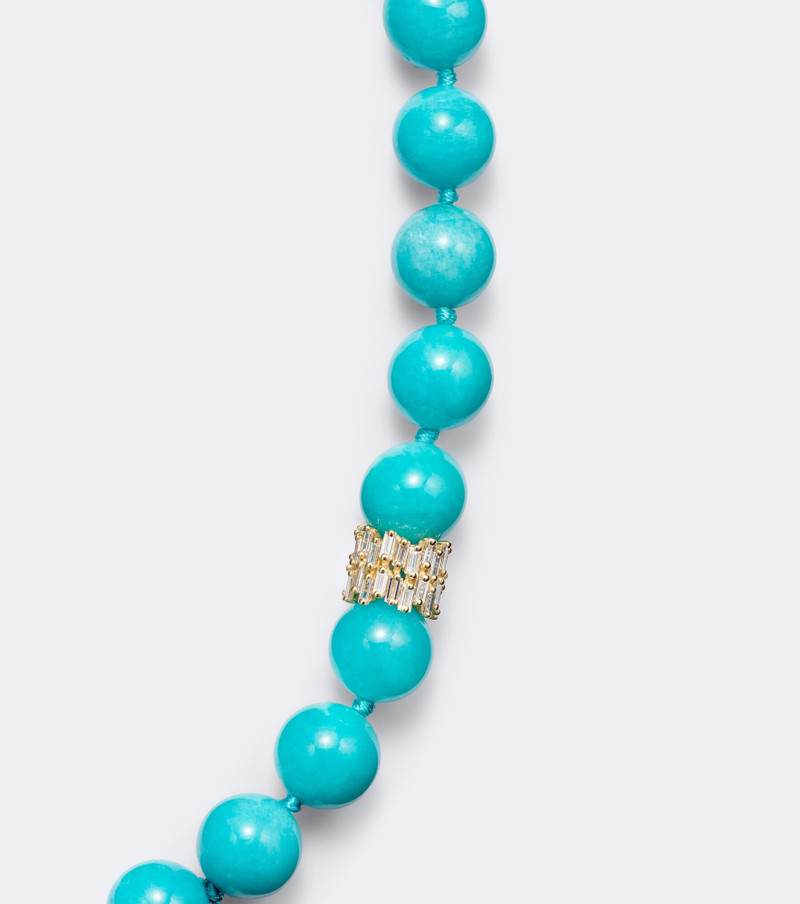 18kt gold necklace with amazonites and diamonds 4