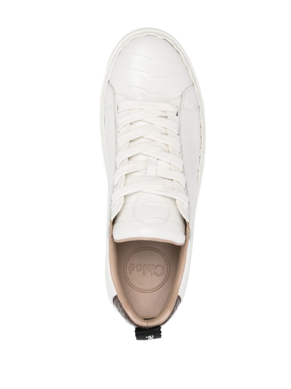 Lauren crocodile-embossed leather sneakers - 4