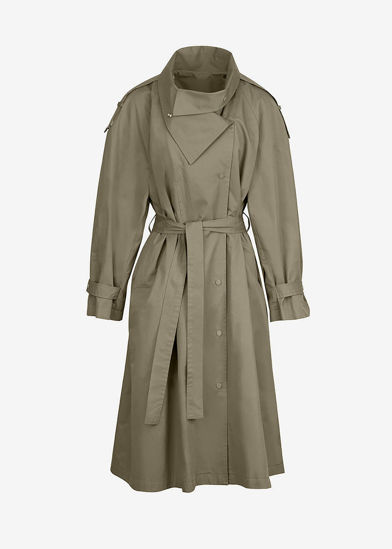 Lottie Wing Collar Trench Coat - Olive 6