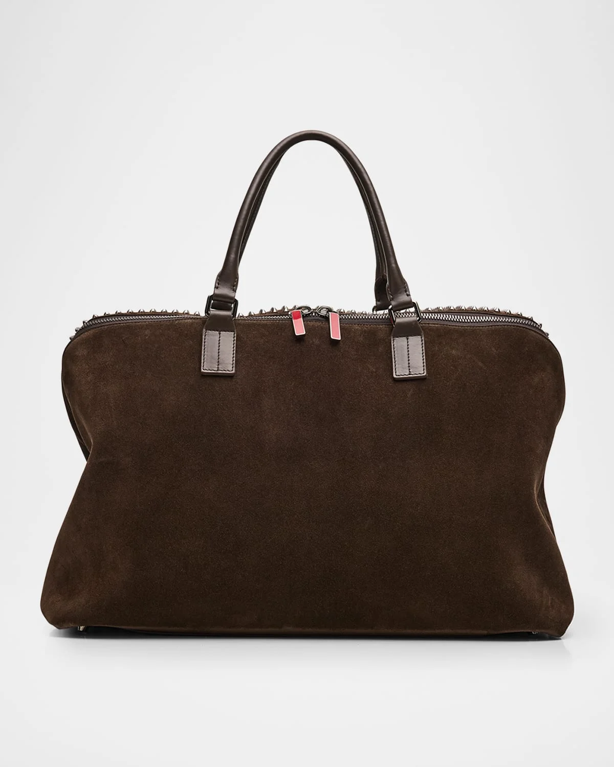 Men's Funky Reversed Leather and Spikes Duffel Bag - 1