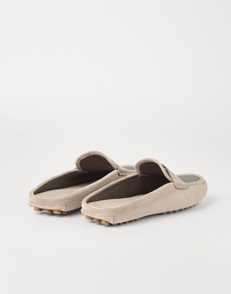 Brunello Cucinelli Precious driving mules in suede outlook