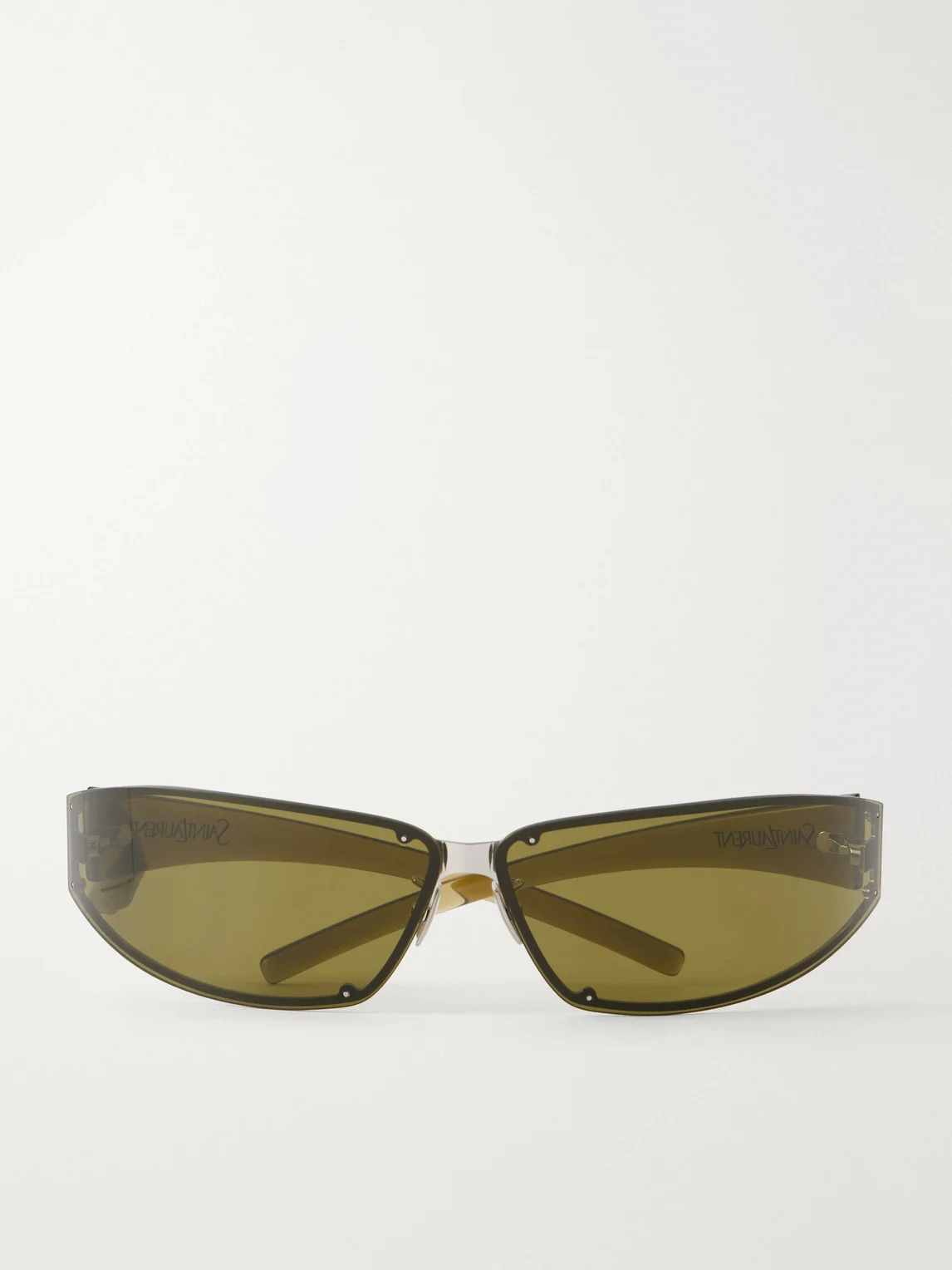 SL 963 Round-Frame Injected Silver-Tone Metal Sunglasses - 1