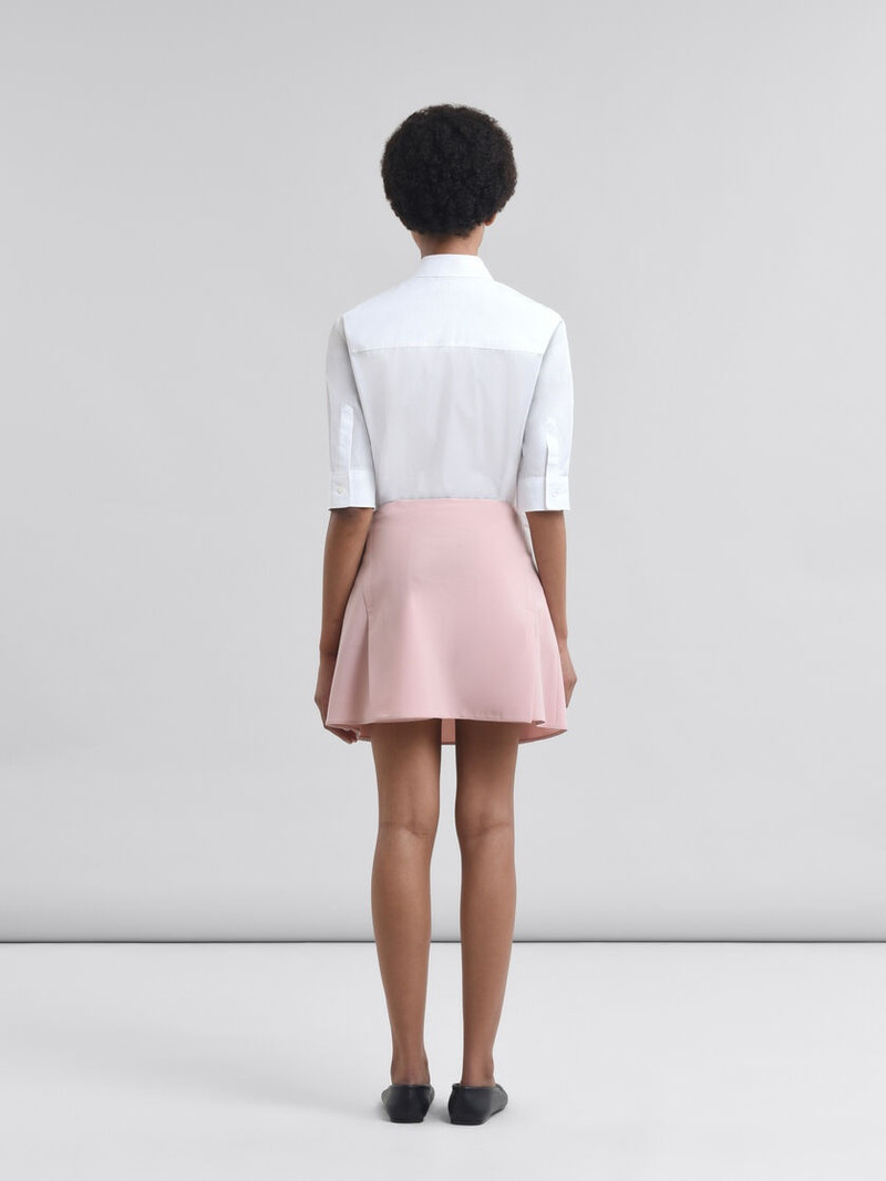 PINK STRETCH WOOL MINI SKIRT 3
