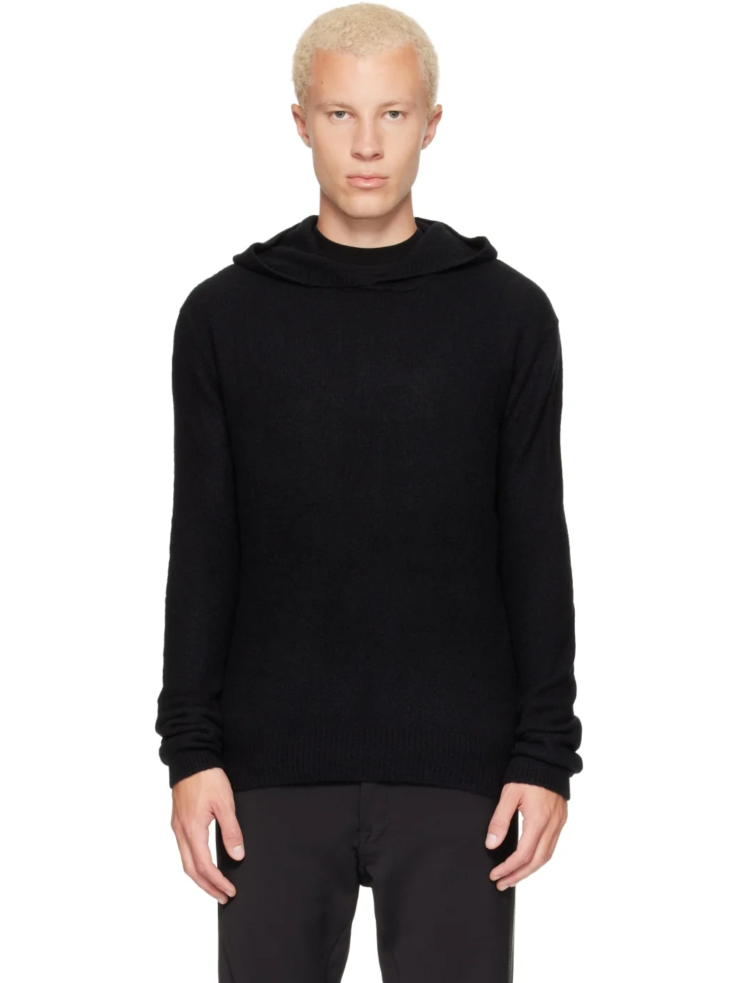 Black Tower Felt Cashmere Hoodie - 1