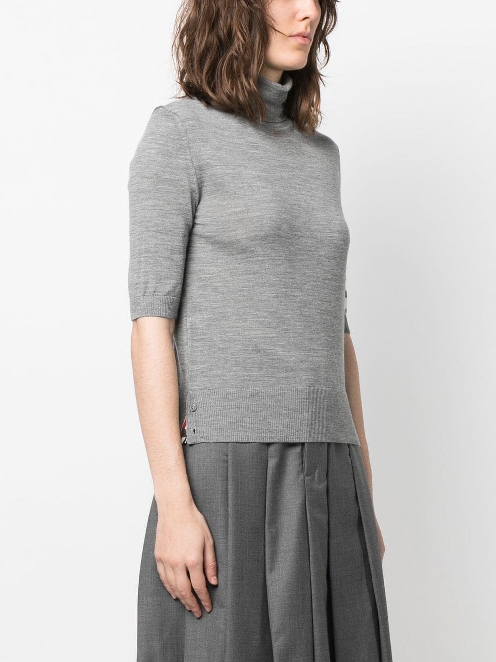 turtleneck short-sleeve jumper - 3