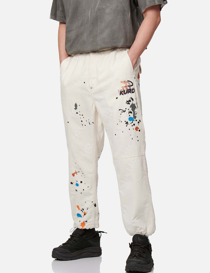 Paint Splash Print Monogram Denim Pants 7