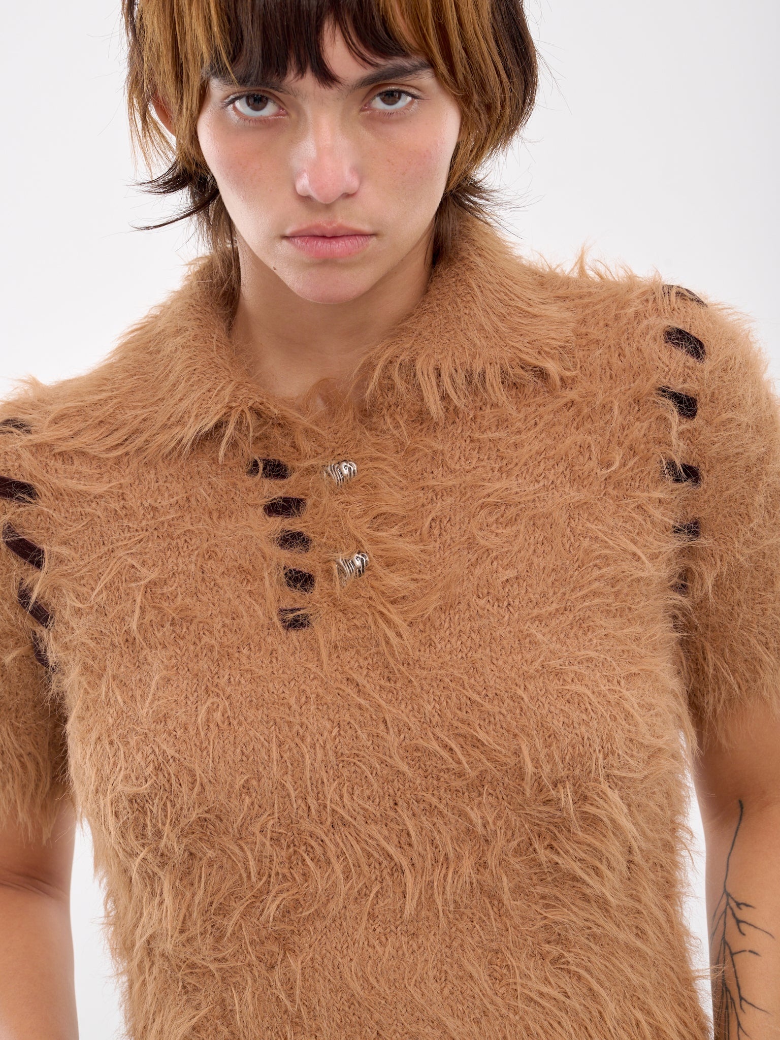 Bear Knit Polo Top - 5