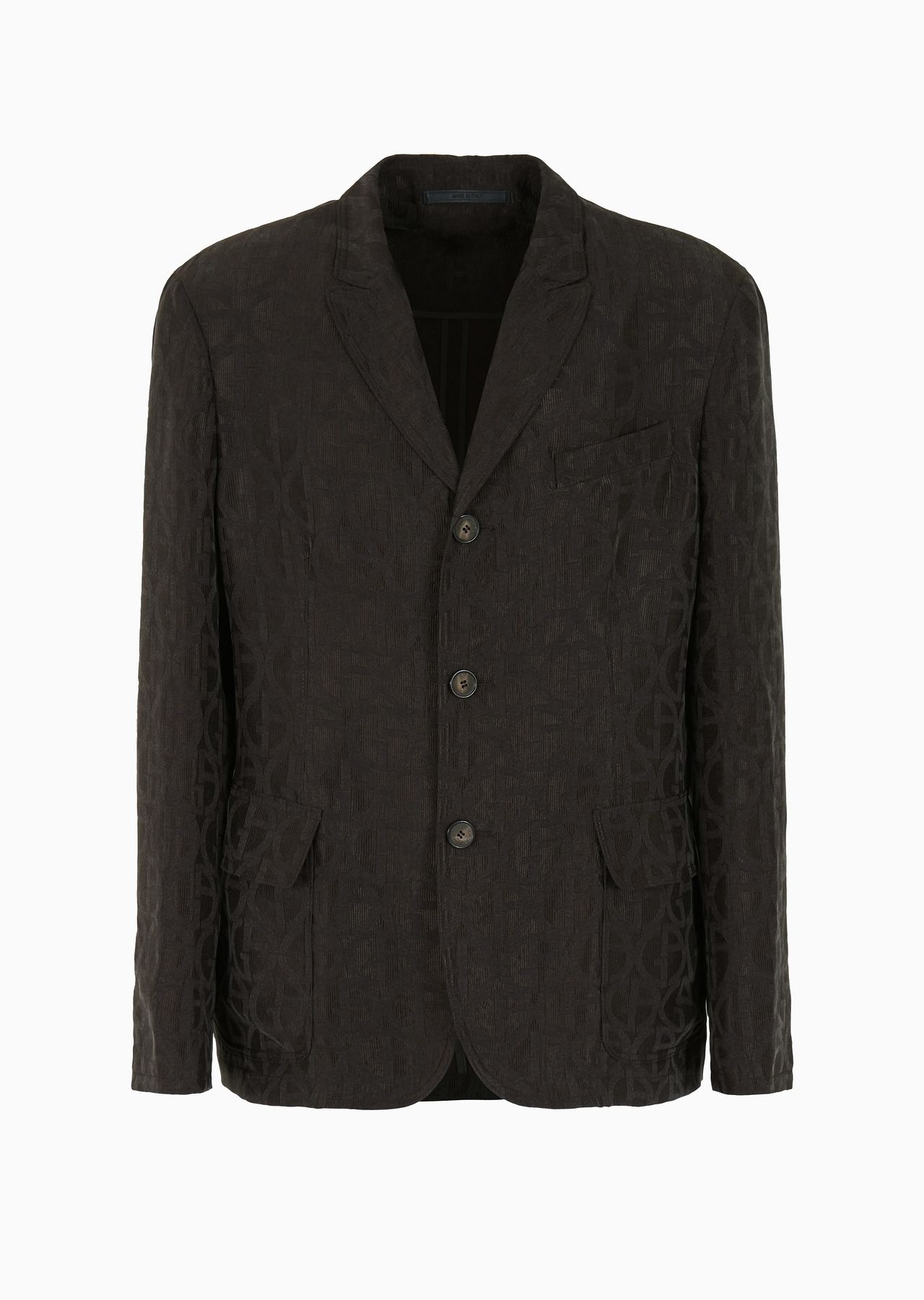 Single-breasted jacket in cupro jacquard with all-over ASV monogram logo - 1