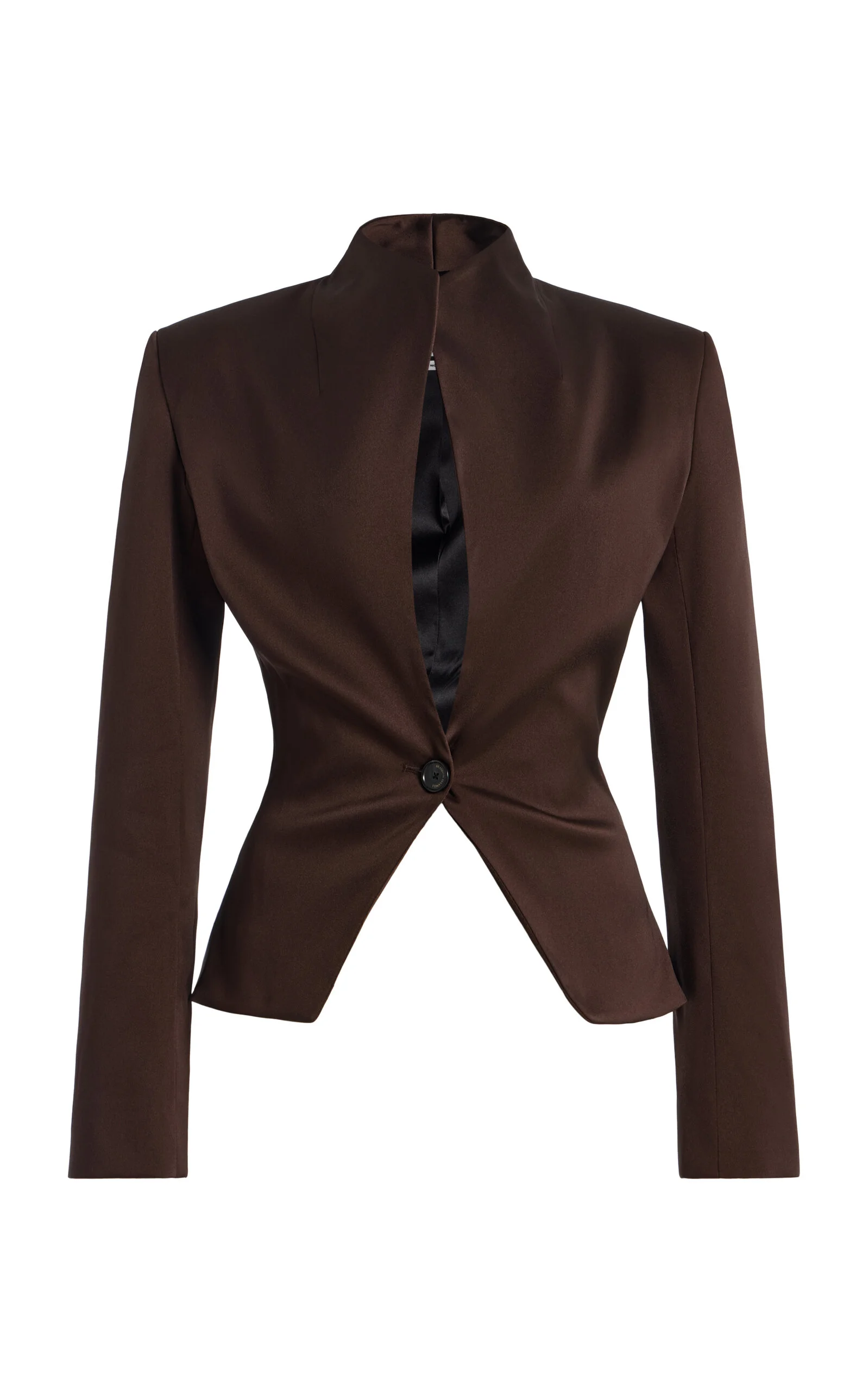 The Alora Shrunken Stretch-Mikado Jacket brown - 1