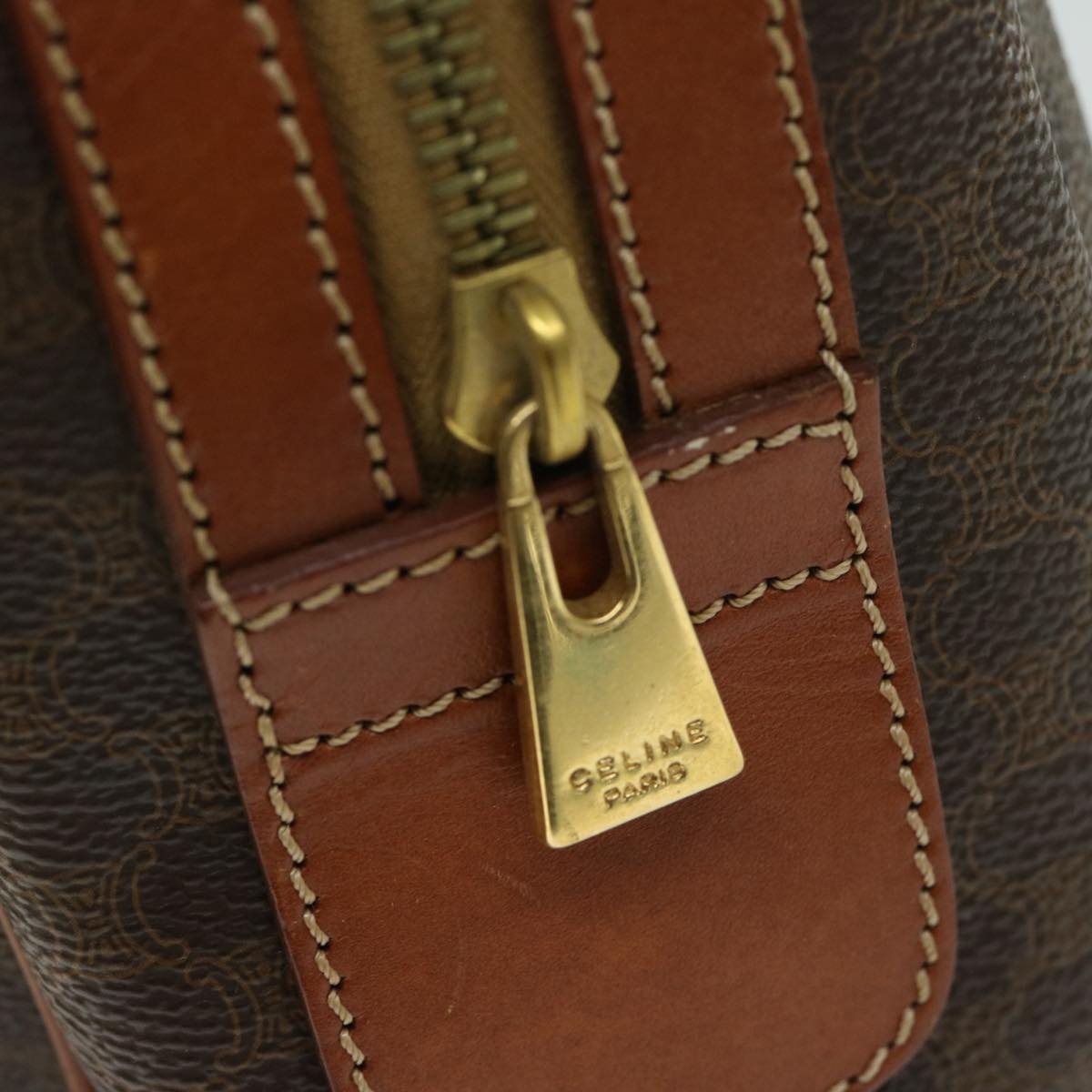CELINE Macadam Canvas Hand Bag Pvc Brown - 14