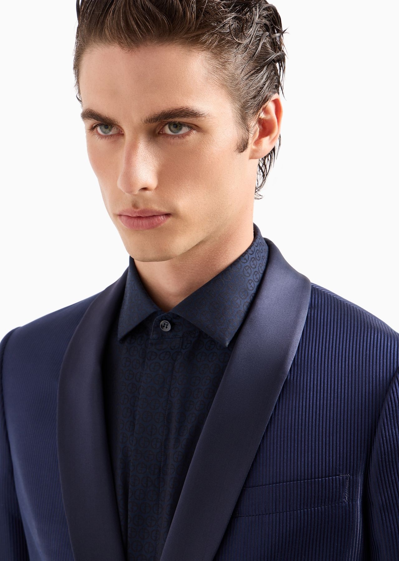 Soho line single-breasted tuxedo jacket in silk jacquard - 5