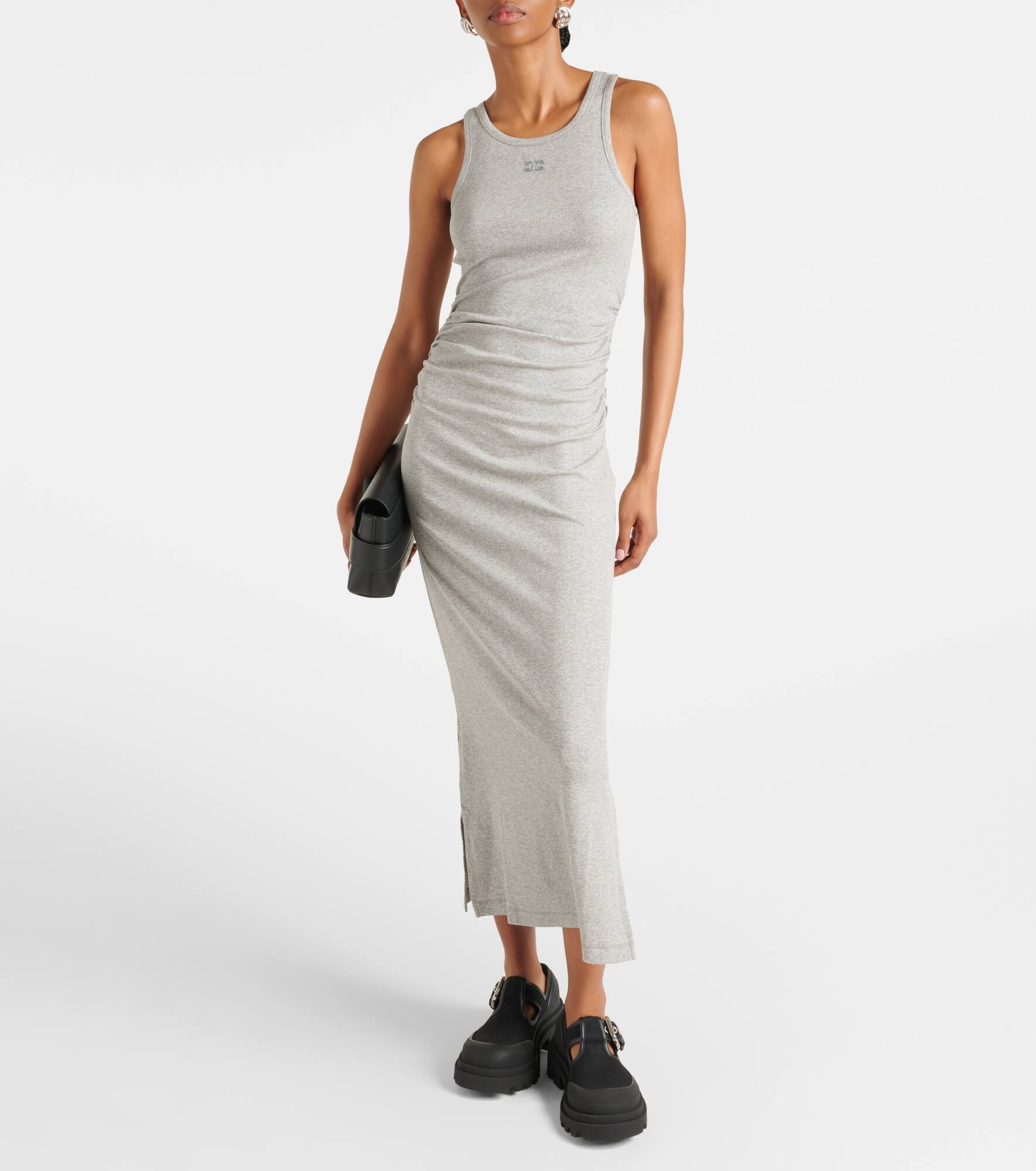 Ribbed-knit cotton-blend midi dress - 2